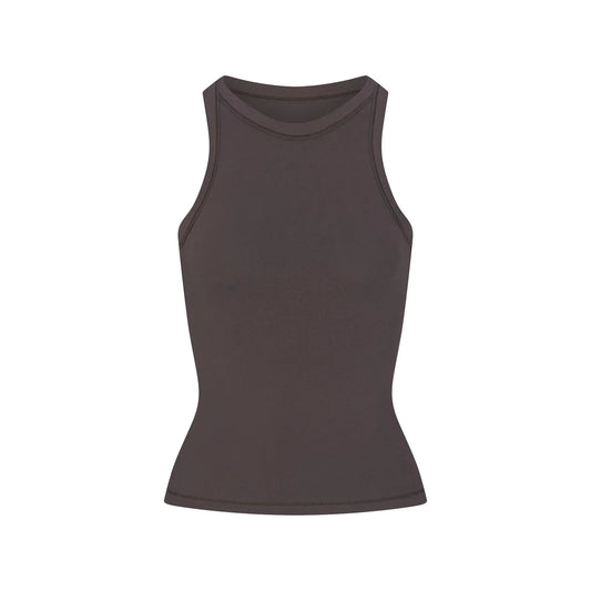 Skims Cotton Jersey Crew Neck Tank Iron