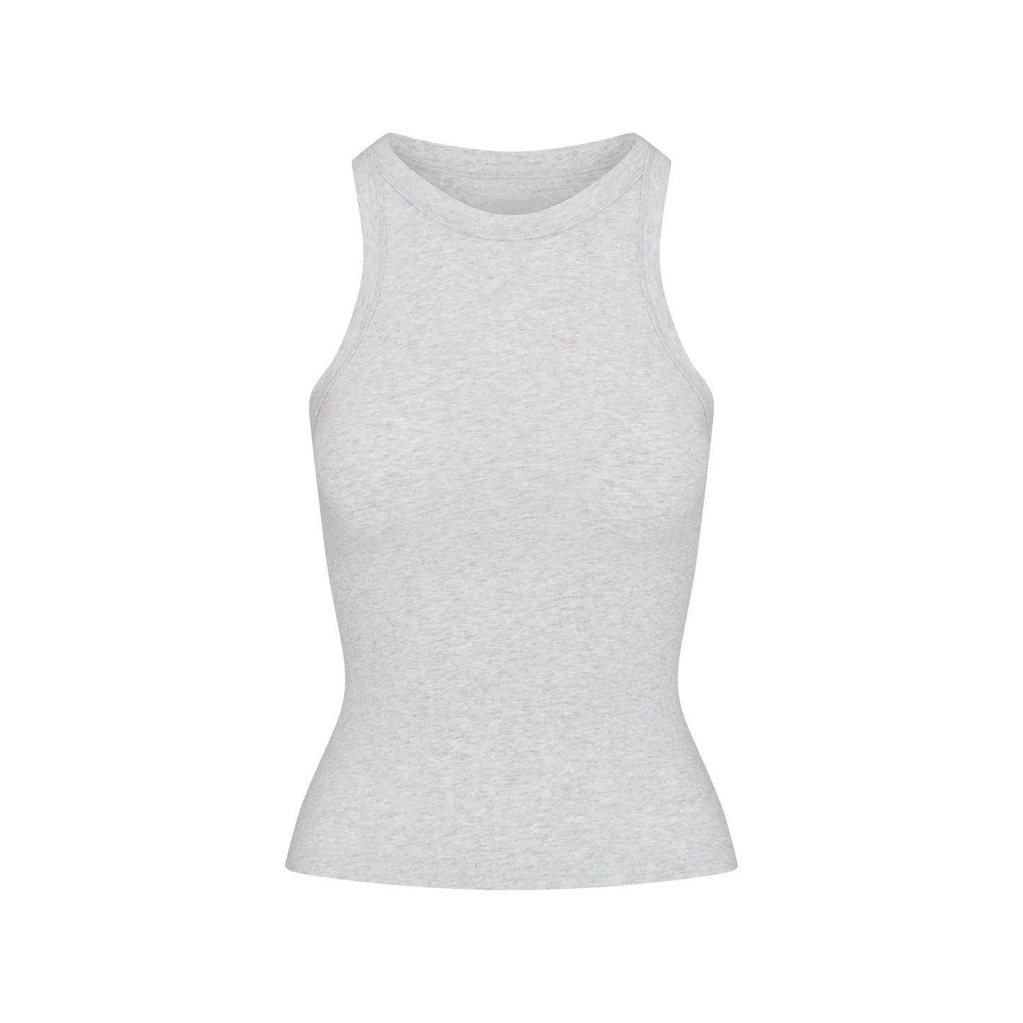 Skims Cotton Jersey Crew Neck Tank Light Heather Grey