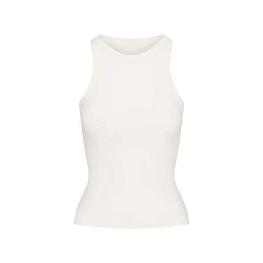 Skims Cotton Jersey Crew Neck Tank Marble