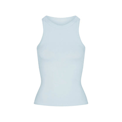 Skims Cotton Jersey Crew Neck Tank Opal