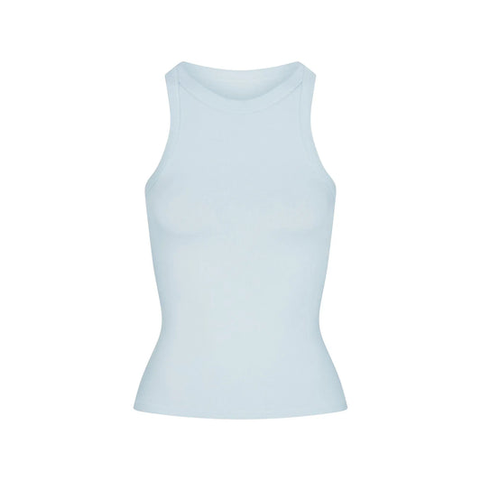 Skims Cotton Jersey Crew Neck Tank Opal