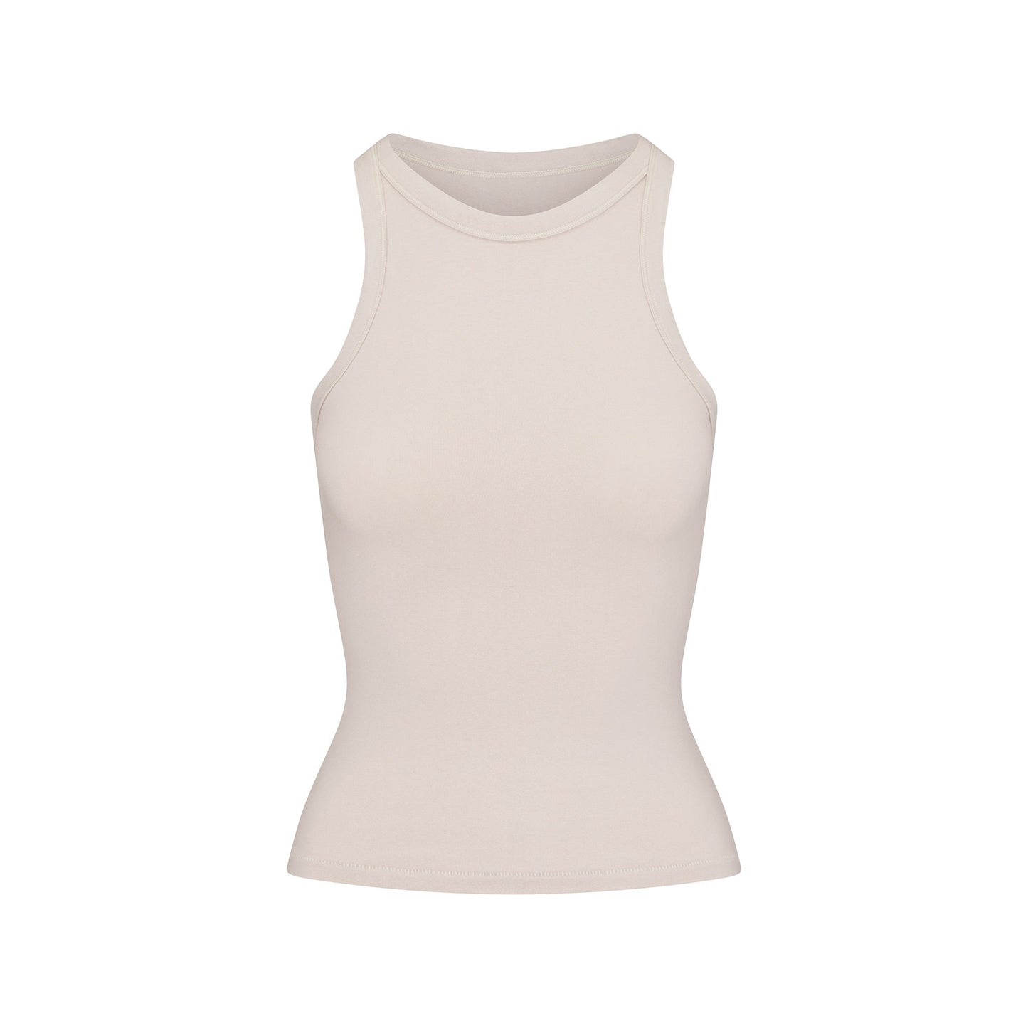 Skims Cotton Jersey Crew Neck Tank Stone