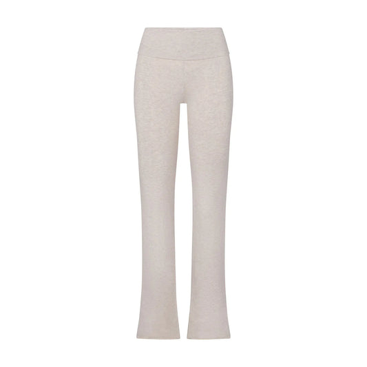 Skims Cotton Jersey Foldover Pant Heather Oatmeal