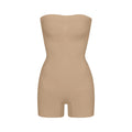 Skims Seamless Sculpt Strapless Shortie Bodysuit Clay