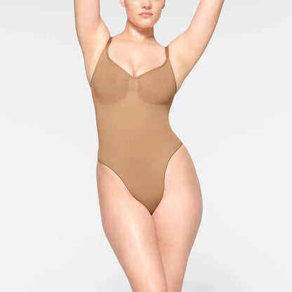 Skims Seamless Sculpt Thong Bodysuit Ochre
