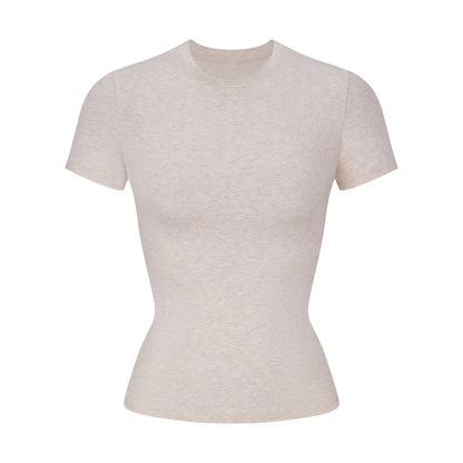 Skims Cotton Jersey T-shirt Heather Oatmeal