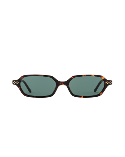 Sara - Green on Tortoise Sunglasses