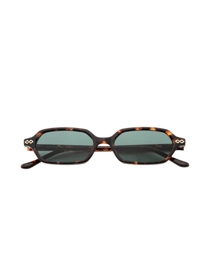 Sara - Green on Tortoise Sunglasses
