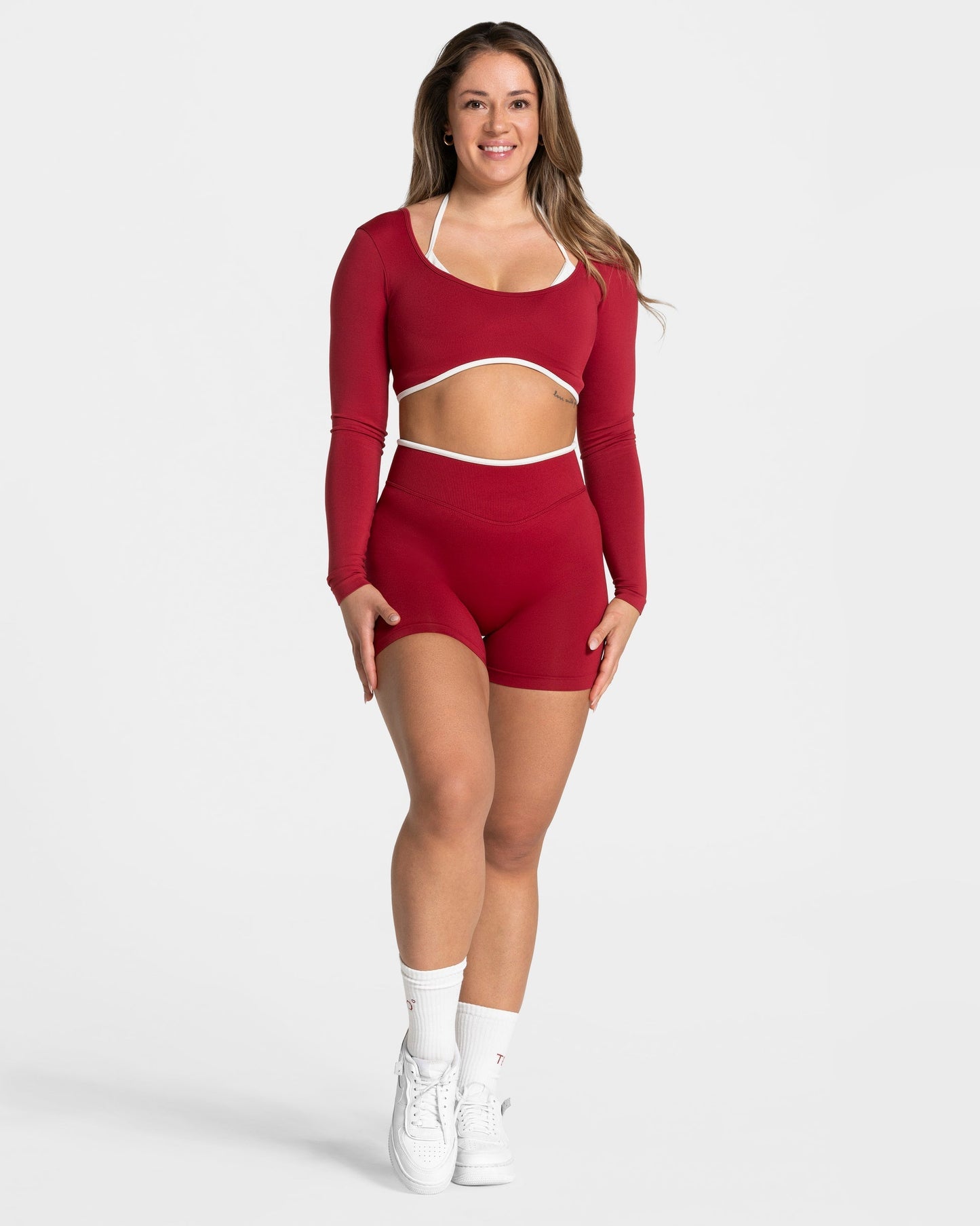 TEVEO Shorts Sculpt Scrunch Contrastline "Ciliegia"