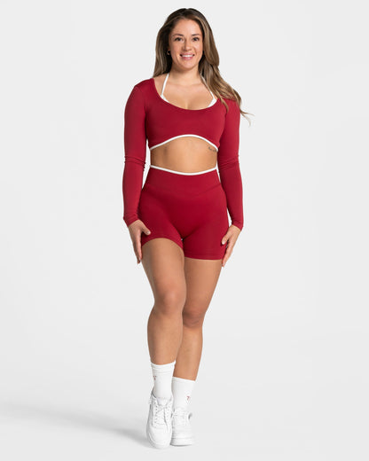 TEVEO Shorts Sculpt Scrunch Contrastline "Ciliegia"