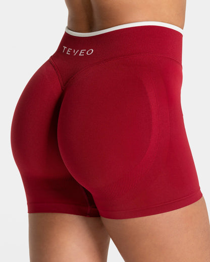 TEVEO Shorts Sculpt Scrunch Contrastline "Ciliegia"