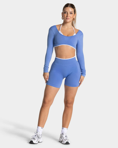 TEVEO Shorts Sculpt Scrunch Contrastline "Azure"