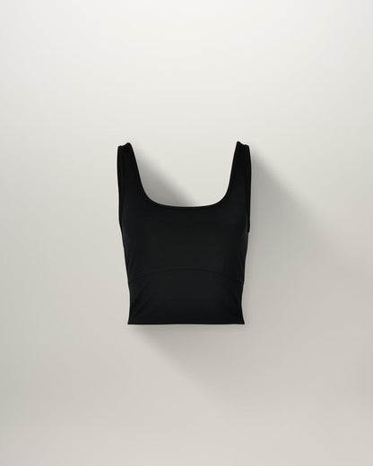 VEHLA CROPPED TANK - BLACK