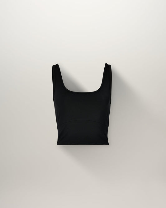 VEHLA CROPPED TANK - BLACK