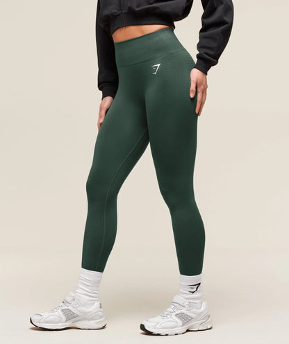 Gymshark Vital Seamless 2.0 Leggings - Woodland Green Marl