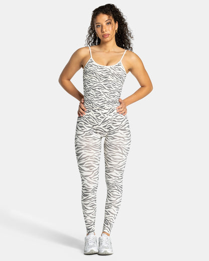 TEVEO Leggings Sculpt Scrunch Contrastline “Stampa zebrata nel colore Off White"