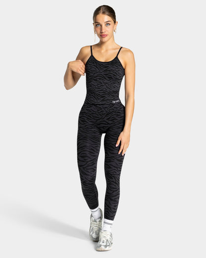TEVEO Leggings Sculpt Scrunch Contrastline “Stampa zebrata nel colore Nero"