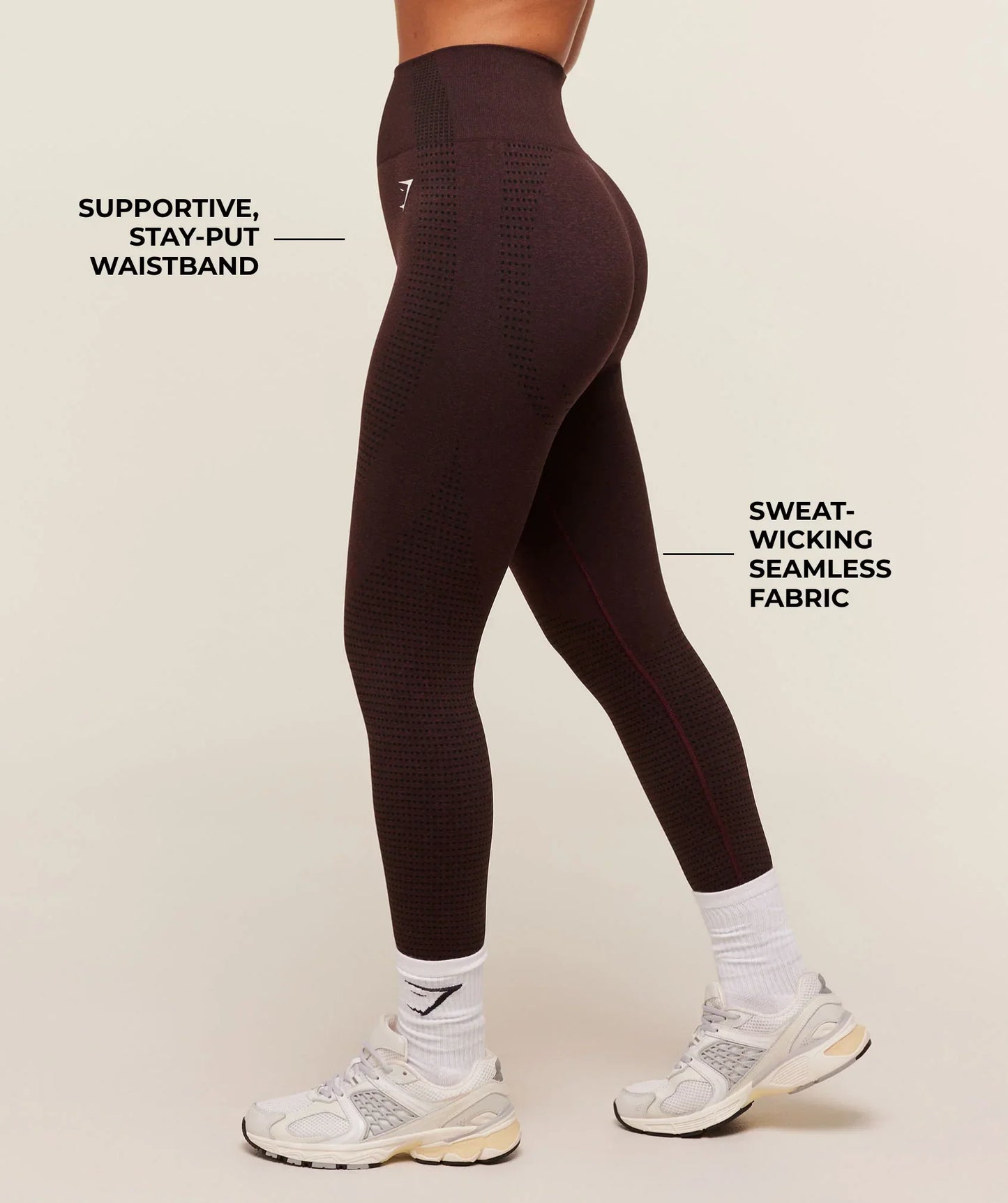 Gymshark Vital Seamless 2.0 Leggings - Rich Maroon/Marl