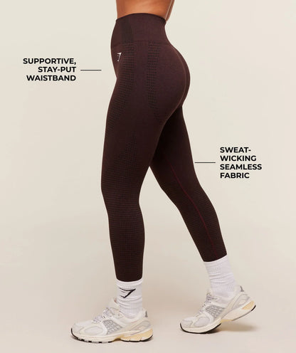 Gymshark Vital Seamless 2.0 Leggings - Rich Maroon/Marl
