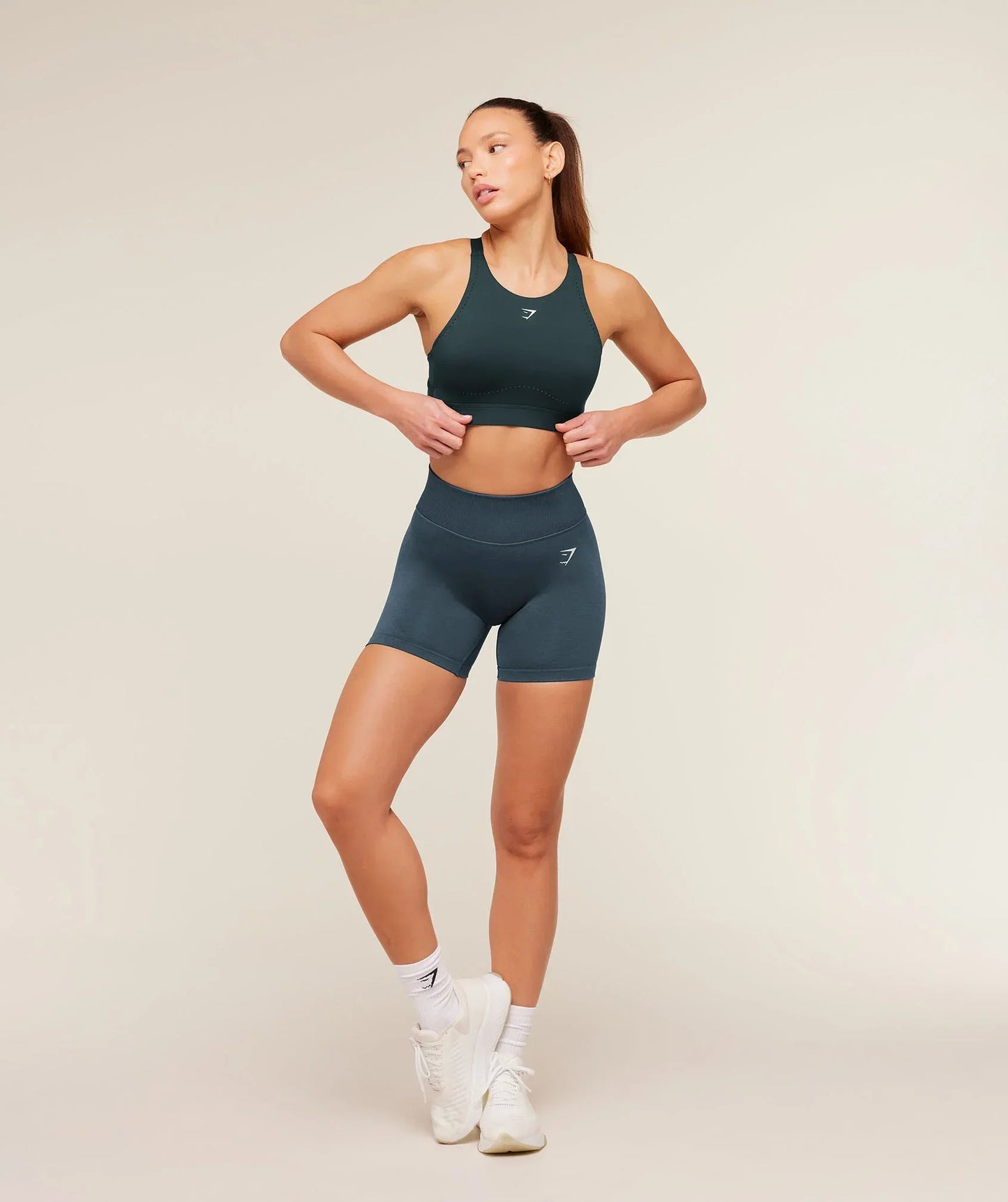 Gymshark High Coverage Support Sports Bra Deep Petrol Blue
