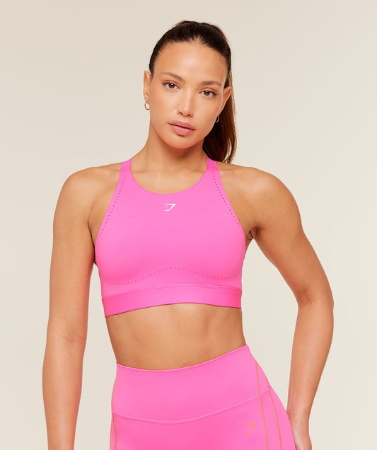 Gymshark High Coverage Support Sports Bra Electric Pink