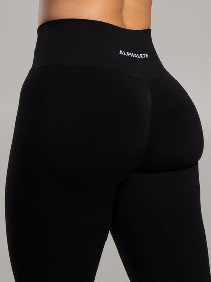 Pump Mid Rise Legging - Black | Workout Leggings | Alphalete