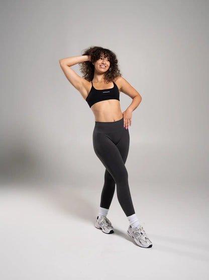 Pump Mid Rise Legging - Dark Heather Grey | Alphalete